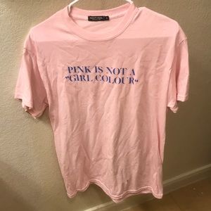 Nasty Gal Pink and Blue Small Size T-Shirt